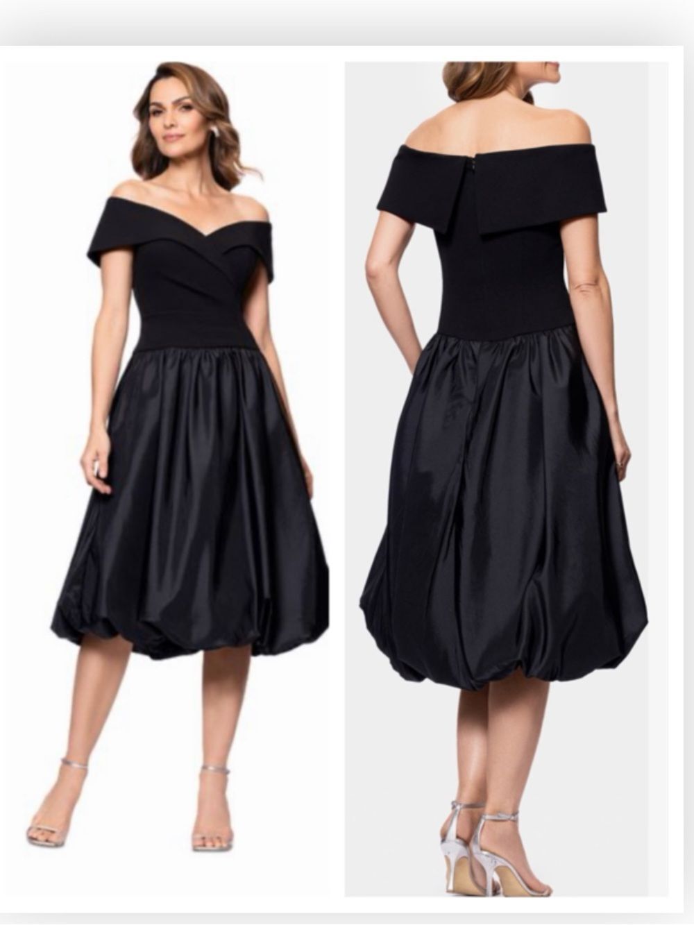Xscape Evenings Mixed Media Bubble Hem
Cocktail Midi Dress $278